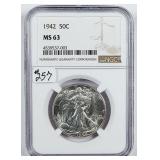 1942  Walking Liberty Half Dollar   NGC MS-63