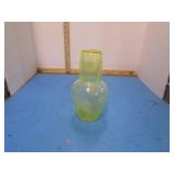 URANIUM GLASS BEDSIDE WATER BOTTLE