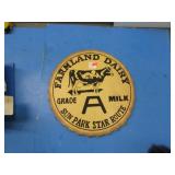 METAL FARMLAND DAIRY MILK CAP SIGN
