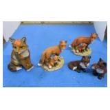 POTTERY FOX FIGURINES