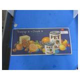 METAL REPRODUCTION PET MILK SIGN