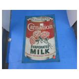 METAL CARNATION MILK SIGN