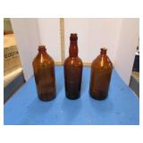 BROWN BLEACH & WHISKEY BOTTLES