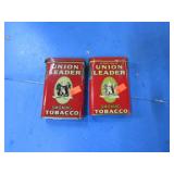 2-- UNION LEADER TOBACCO TINS