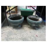 PAIR CONCRETE PLANTERS