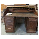 ANTIQUE OAK ROLL TOP DESK