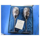 TULIP CHAMPAGNE SILVERPLATE GLASSES