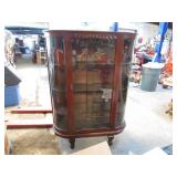 ANTIQUE BOW FRONT CHINA CABINET