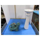 POTTERY TURTLE & CANDLE STAND