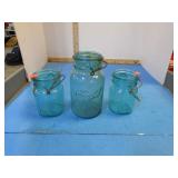 GREEN BALL BAIL TOP JARS -- NO LIDS