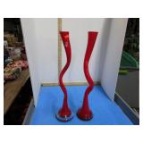 2-- ART GLASS VASES