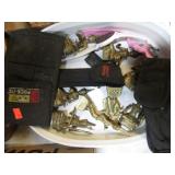 TRAY LOT -- BRASS FIGURINES, ETC