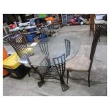 GLASS TOP TABLE & 2 CHAIRS