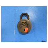 VINTAGE BRASS LOCK W/ SKULL