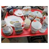 ASSORTED SOUVENIR CHINA DISHES