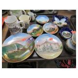 ASSORTED SOUVENIR CHINA DISHES