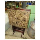 3-- FOLDING TV TRAYS & STAND