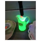 URANIUM CUSTARD GLASS PITCHER -- GLOWS