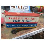 TIN WYANDOTTE VAN LINES TOY TRAILER