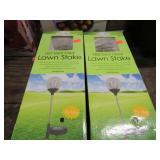 2-- LED SOLAR LAWN STAKE LIGHTS