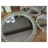 MIRROR TRAYS W/ CRYSTAL PRYSMS
