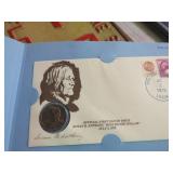 FIRST DAY ISSUE SUSAN B ANTHONY COINS & STAMPS SET