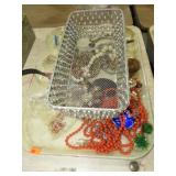 COSTUME JEWELRY & BASKET