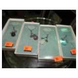4-- GEMSTONE GUARDIAN ANGEL PENDANTS