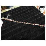 BRACELET W/ STONES MARKED STERLING SILVER