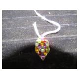 CHARM W/ STONES MARKED STERLING SILVER