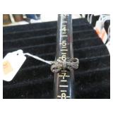 RING W/ STONES MARKED STERLING SILVER - 6 1/2