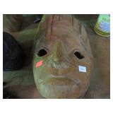 CARVED WOOD AFRICAN MASK