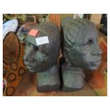 AFRICAN BUST BOOKENDS