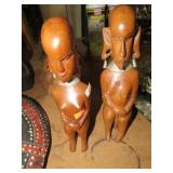 PAIR--- CARVED WOOD AFICAN STATUES
