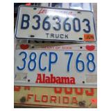 LOUOISANA, ALABAMA, FLA & VA LICENSE PLATES