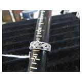 RING W/ STONES MARKED STERLING SILVER -- 6