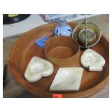 WOODEN BOWL & MISC