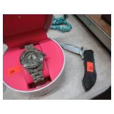 ISAAC MIZRAHI WRIST WATCH & POCKET KNIFE