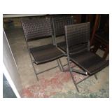 3-- FOLDING "WICKER" CHAIRS