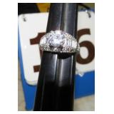 STERLING SILVER RING W/ STONES --SZ 9