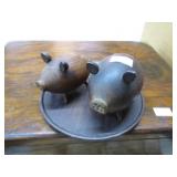 WOODEN PIG S&P SHAKER