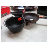MINI CAST IRON KETTLE, COAL SHUTTLES & SKILLET