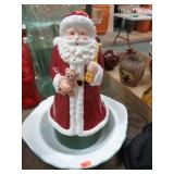 CHRISTMAS BOWL & SANTA CLAUS FIGURE