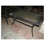 GLASS & IRON PATIO COFFEE TABLE