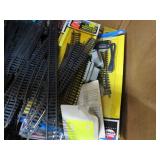 BOX -- ASSORTED "H O" MODEL TRAIN TRACK