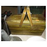 MCM WOODGRAIN TIN BREAD BOX PICNIC BASKET
