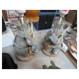 PAIR-- TABLE LAMPS W/ BIRDS