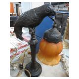 CAST IRON BIRD TABLE LAMP