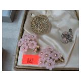 CLIP ON EARRINGS & BROOCH
