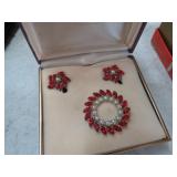 VINTAGE EARRINGS & BROOCH